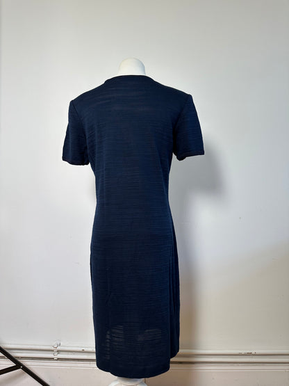 Vintage Yves Saint Laurent Cotton Blend Dress Navy M