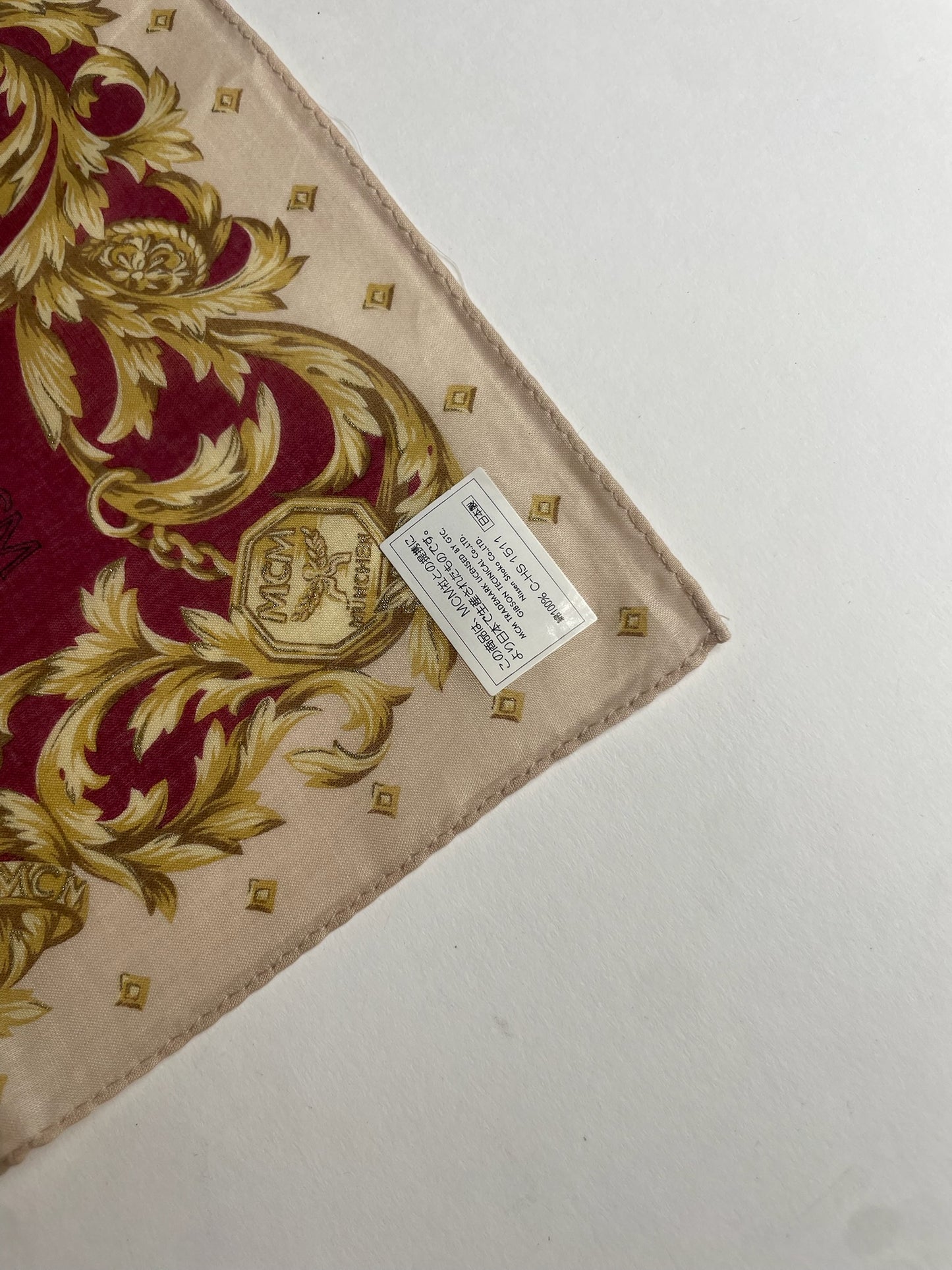 Vintage MCM Monogram Dcarf Purple Gold Black