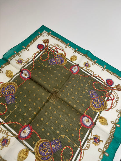 Vintage Celine Scarf Green White