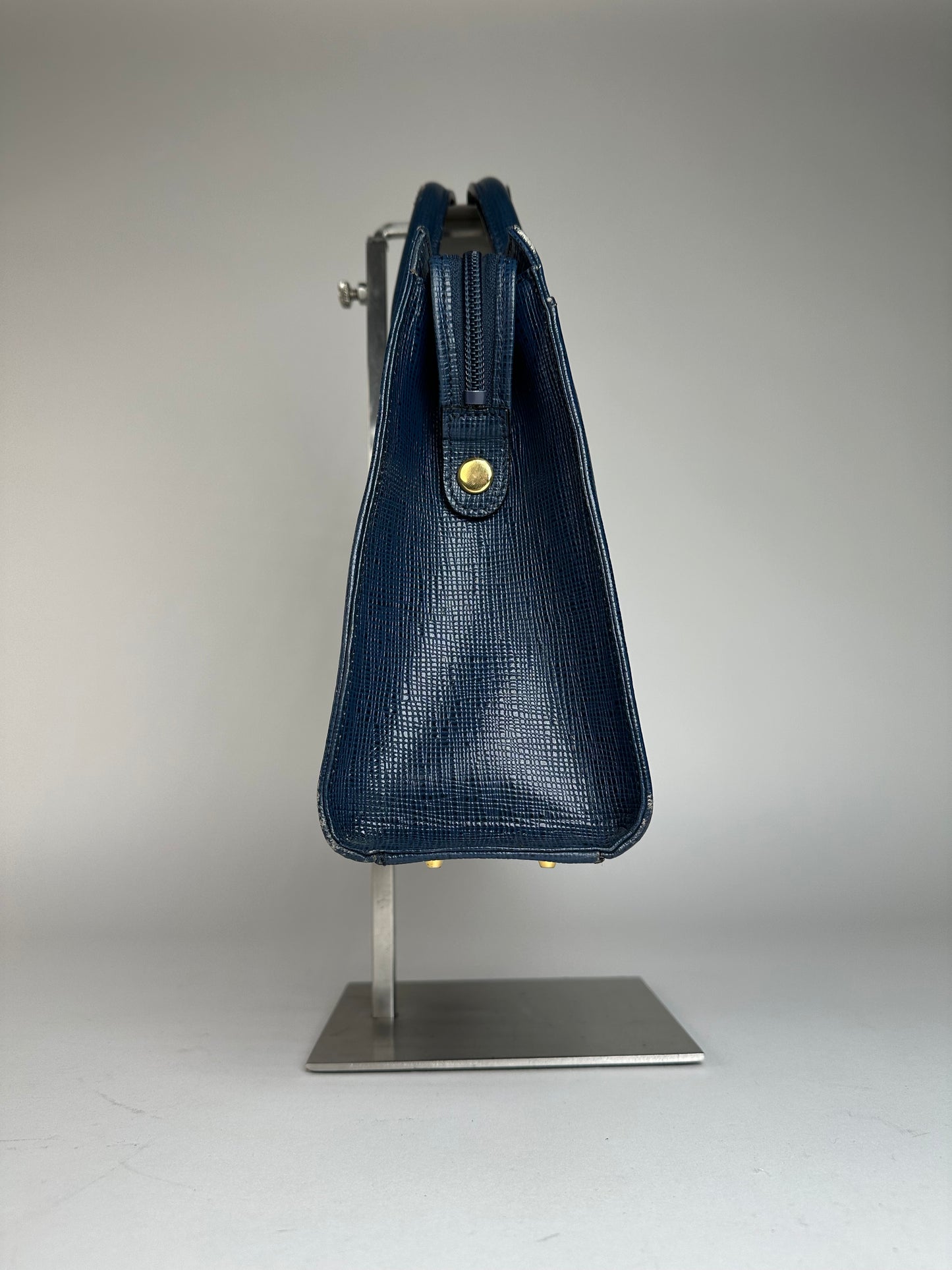 Vintage Courreges Leather Handbag Blue