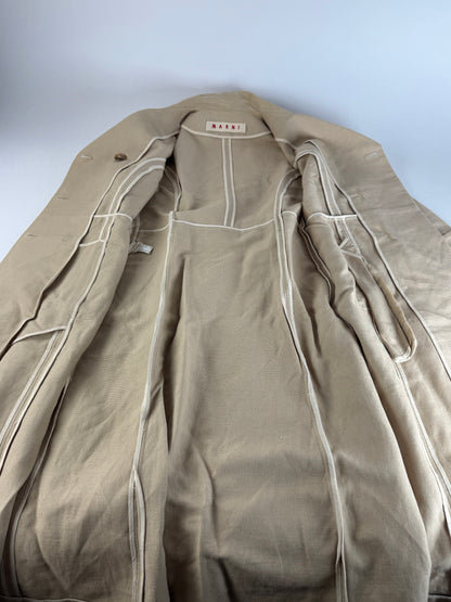 Vintage Marni Linen Trenchcoat Beige L