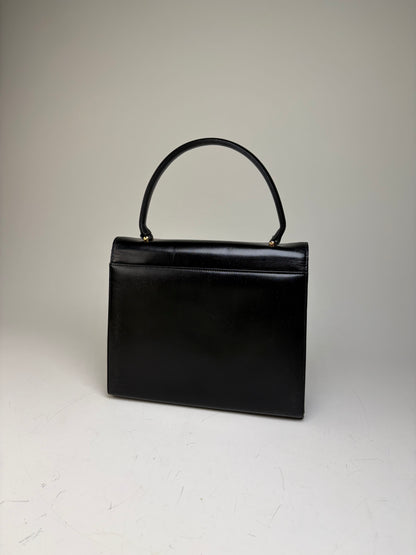 Vintage Givenchy Structured Leather Bag Black Gold