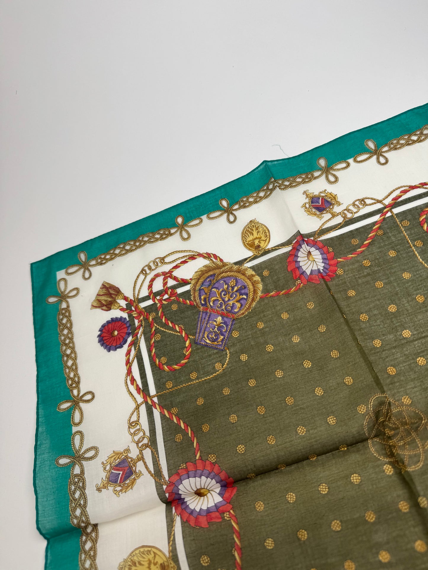 Vintage Celine Scarf Green White