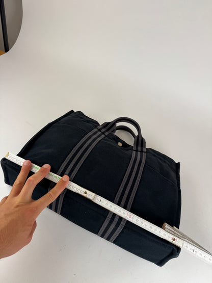 Sac cabas vintage Hermès en toile noire