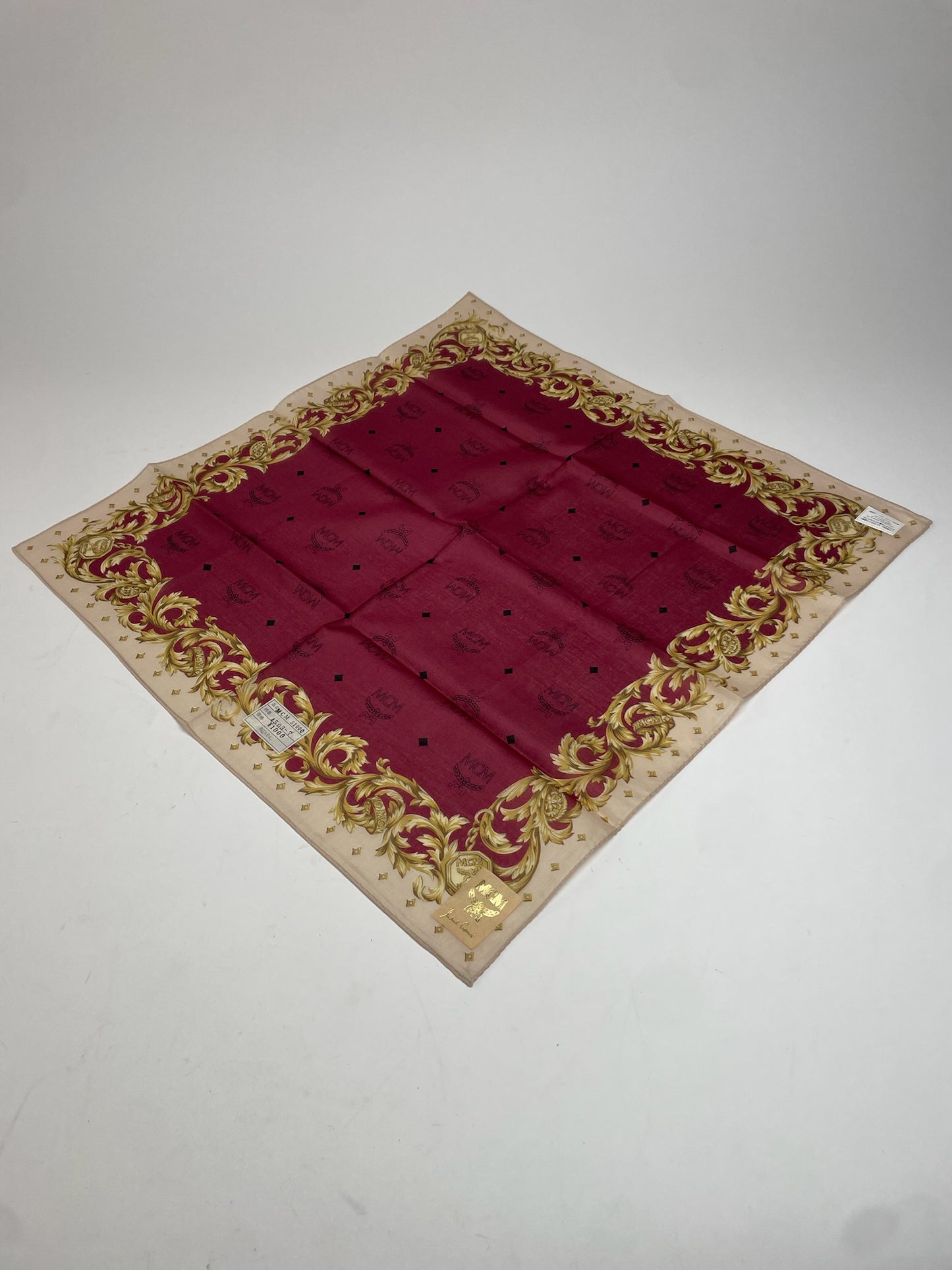 Vintage MCM Monogram Dcarf Purple Gold Black