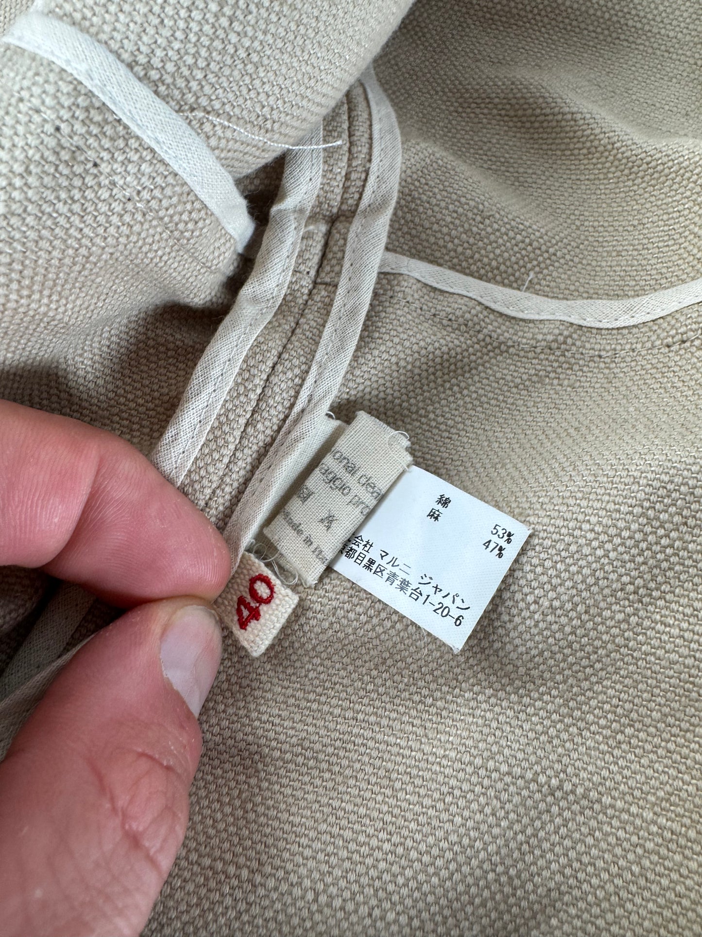 Vintage Marni Linen Trenchcoat Beige L