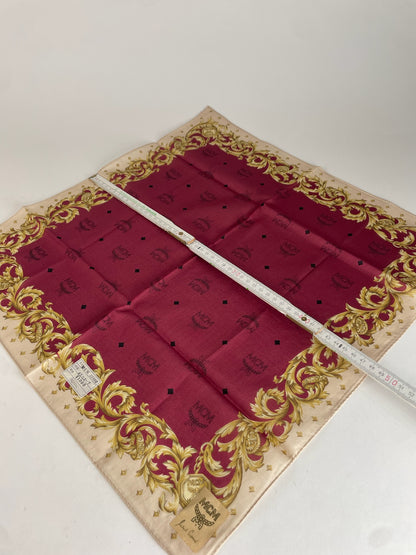 Vintage MCM Monogram Dcarf Purple Gold Black