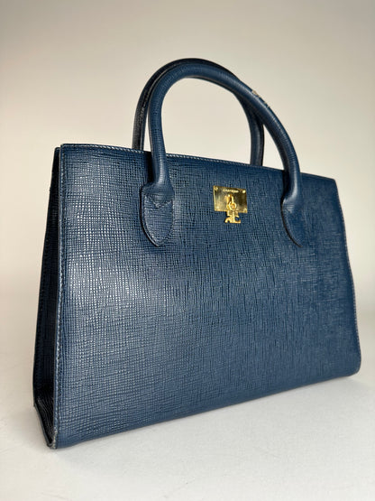 Vintage Courreges Leather Handbag Blue