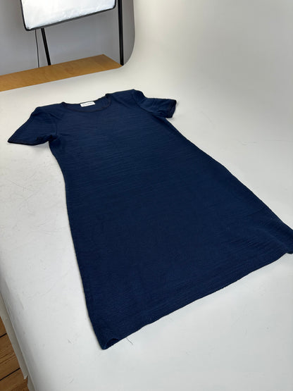Vintage Yves Saint Laurent Cotton Blend Dress Navy M