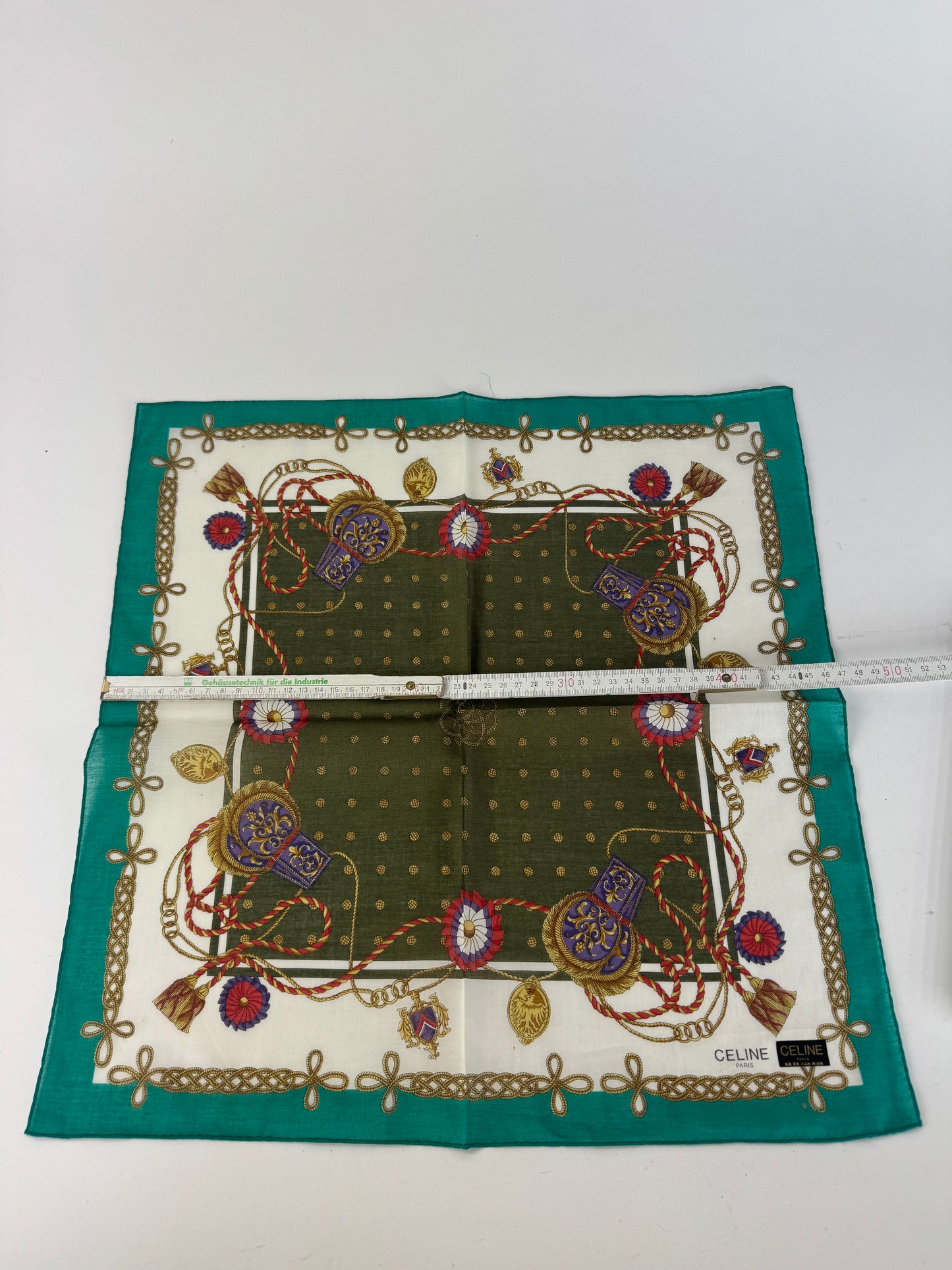Vintage Celine Scarf Green White