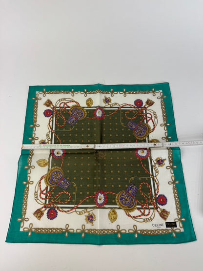 Vintage Celine Scarf Green White