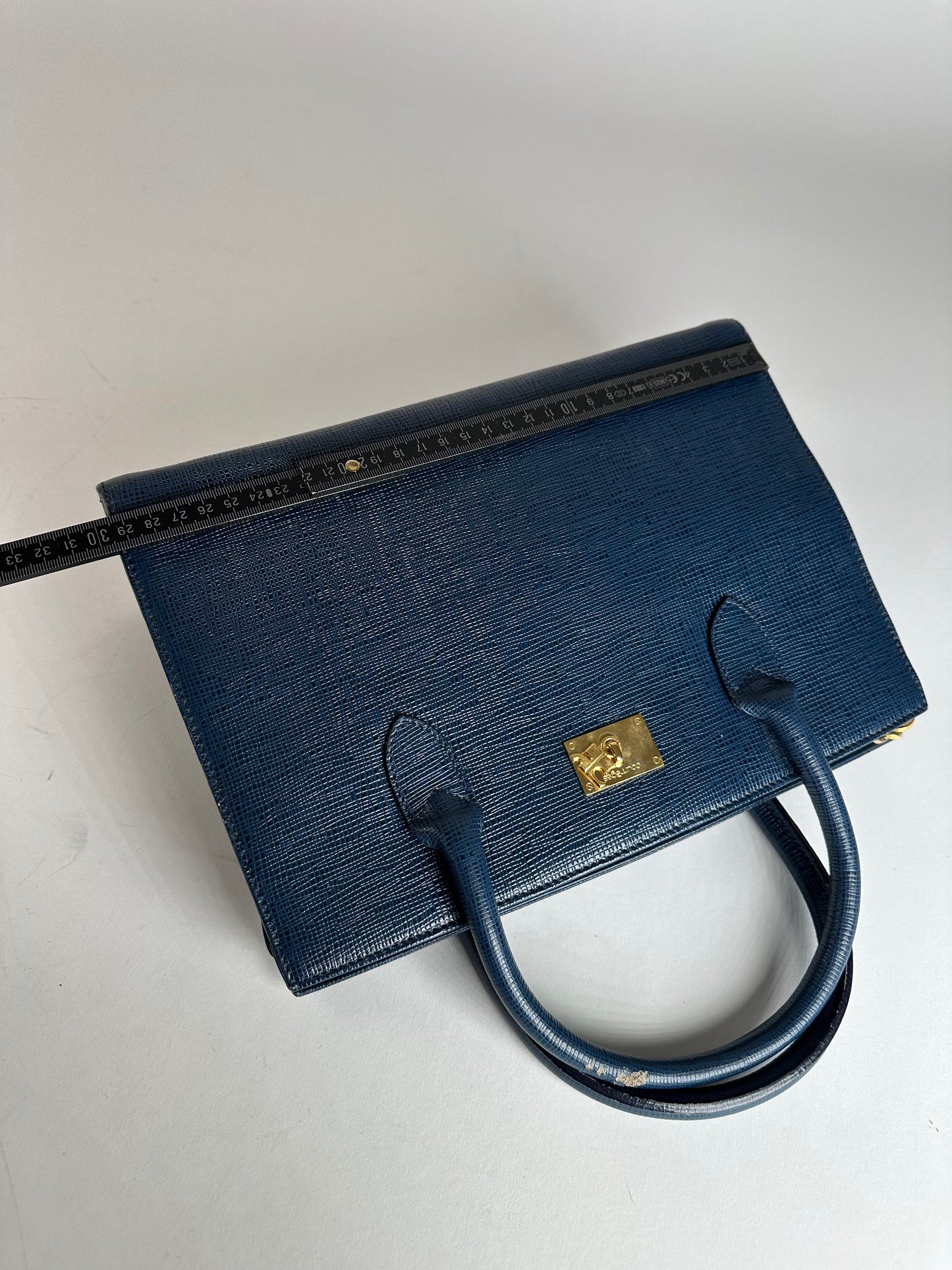 Vintage Courreges Leather Handbag Blue