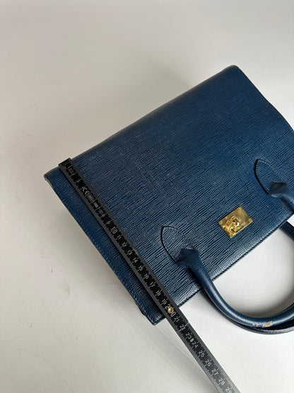 Vintage Courreges Leather Handbag Blue