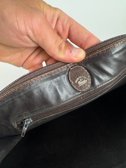 Pochette Gucci Ophidia Monogram vintage en cuir