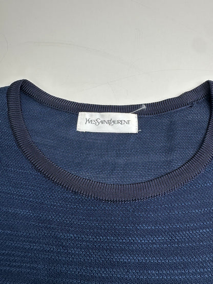 Vintage Yves Saint Laurent Cotton Blend Dress Navy M