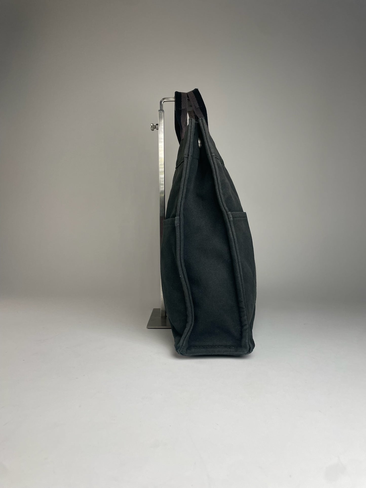 Vintage Hermes Canvas Tote Bag Black