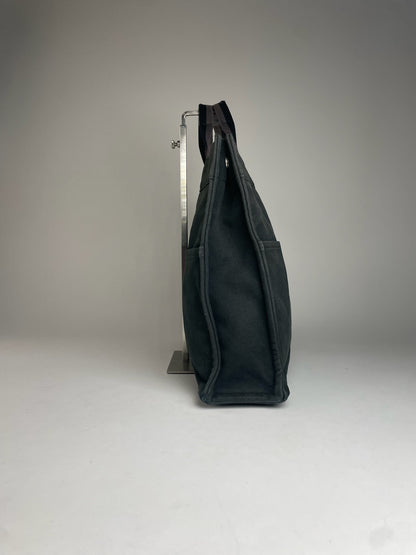 Vintage Hermes Canvas Tote Bag Black