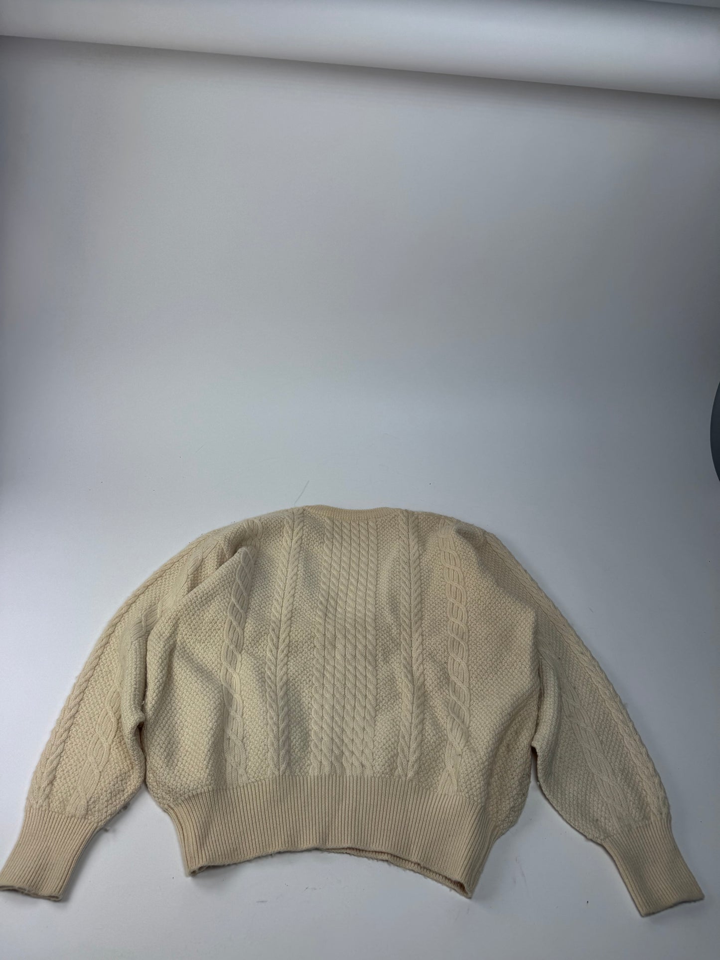 Vintage Dior Wool V-Neck Sweater Beige M
