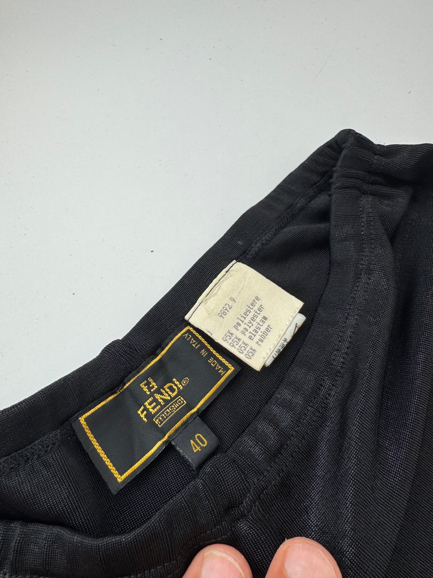 Vintage Fendi Roma Polyester pants M black