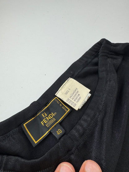 Vintage Fendi Roma Polyester pants M black