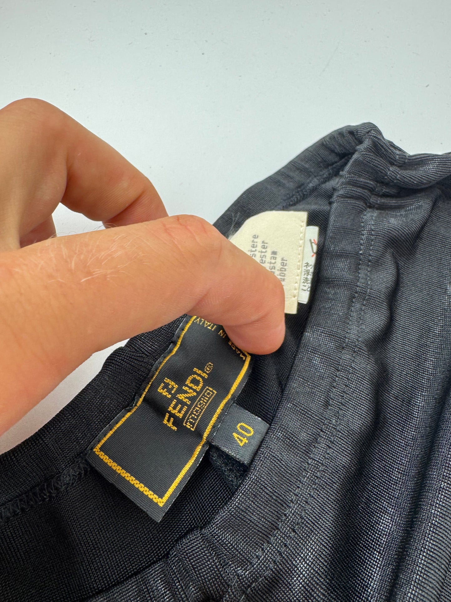 Vintage Fendi Roma Polyester pants M black