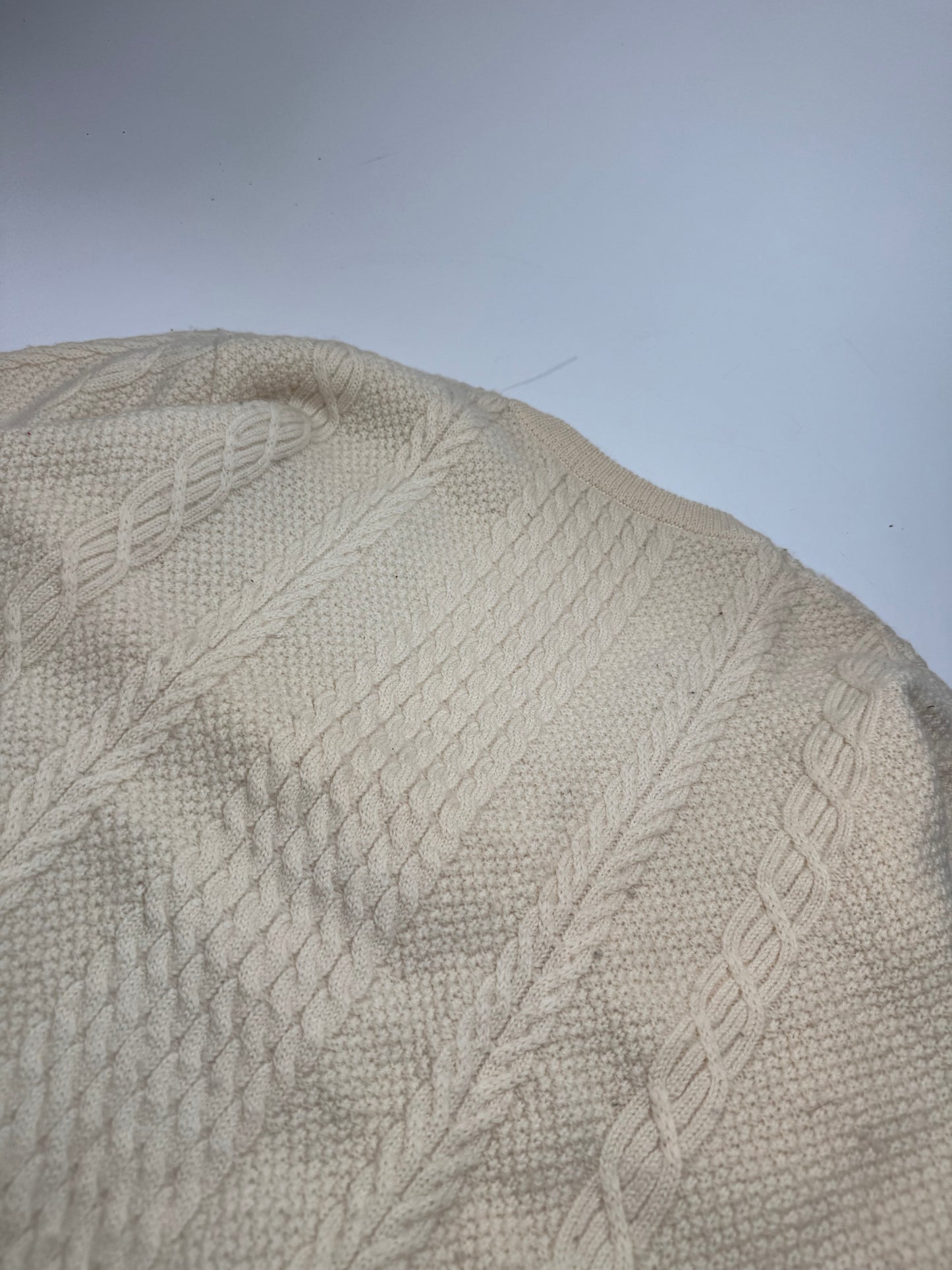 Vintage Dior Wool V-Neck Sweater Beige M