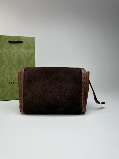Pochette Gucci vintage en cuir marron
