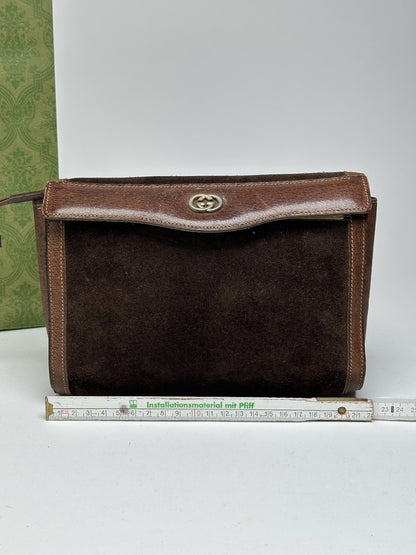 Pochette Gucci vintage en cuir marron