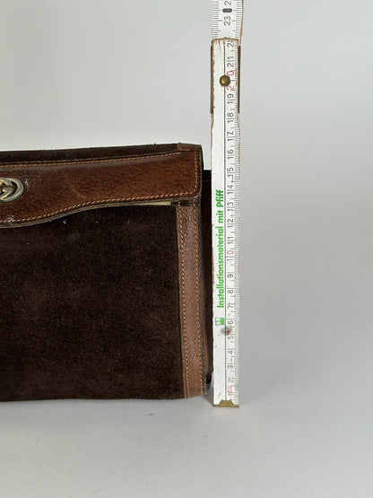 Pochette Gucci vintage en cuir marron