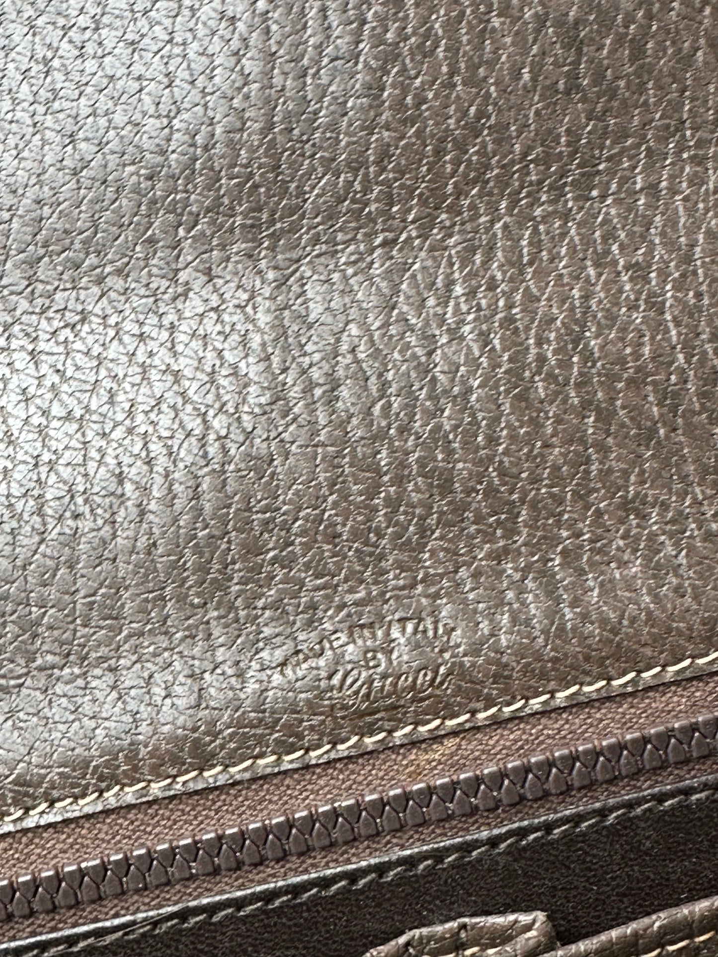 Vintage Gucci Leather Crossbody Bag Brown Keyhole Closure