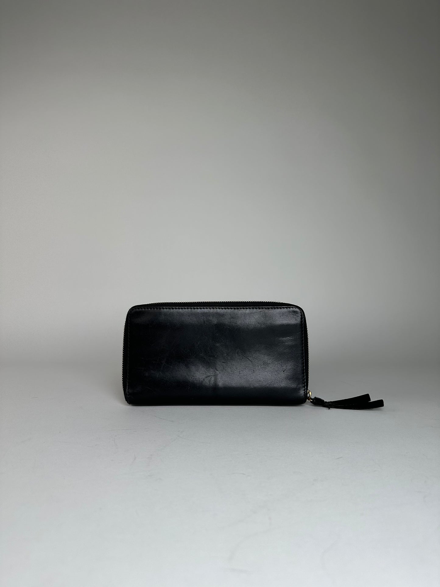 Vintage Givenchy Leather Zippy Wallet Black