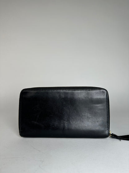 Vintage Givenchy Leather Zippy Wallet Black