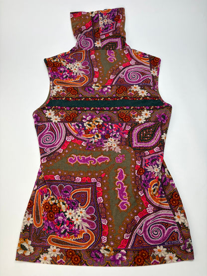 Vintage Etro Paisley Print Turtleneck Top Late 1990s Multicolor L