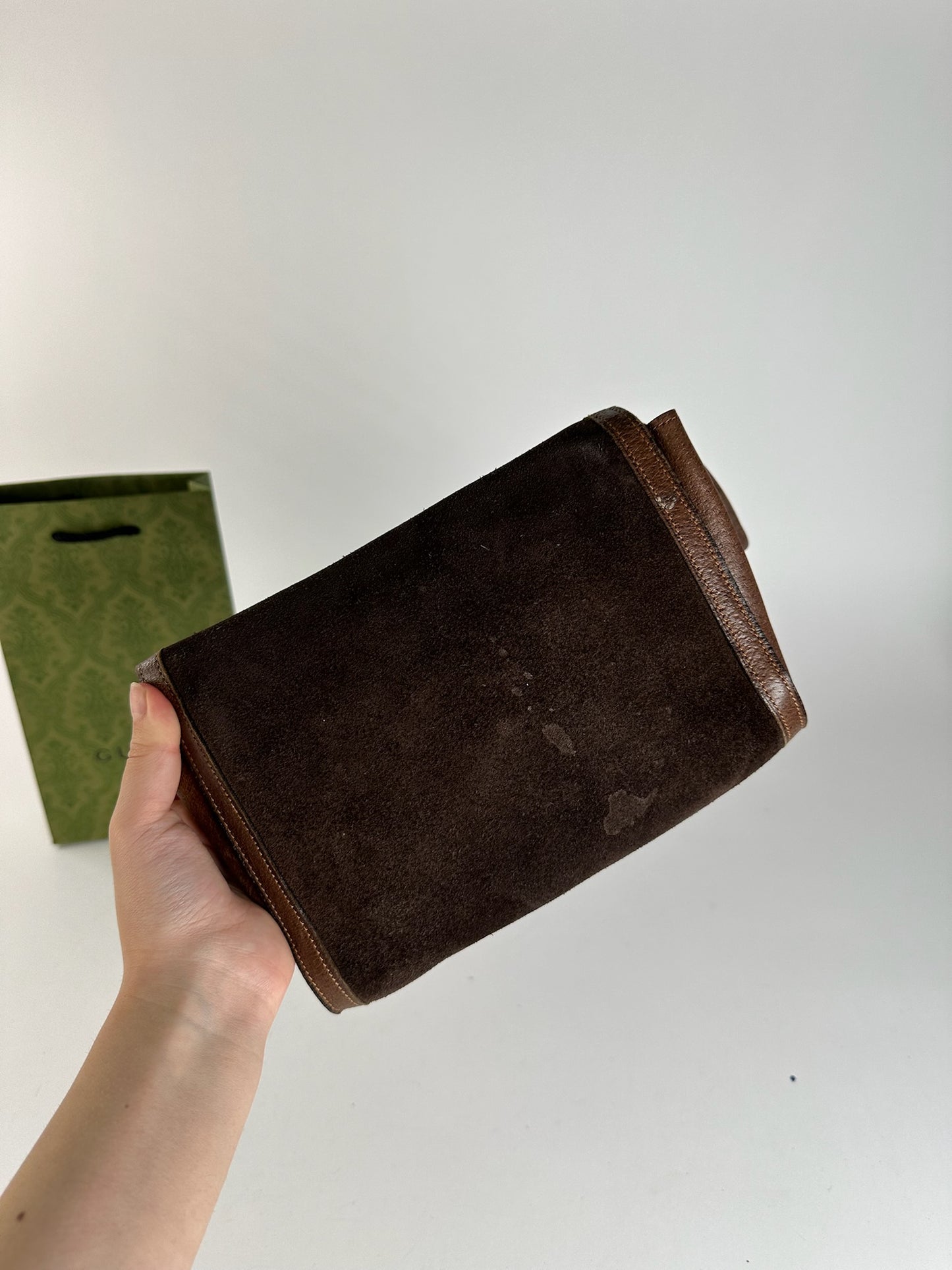 Pochette Gucci vintage en cuir marron