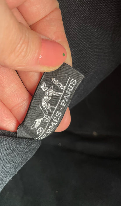 Vintage Hermes Canvas Tote Bag Black
