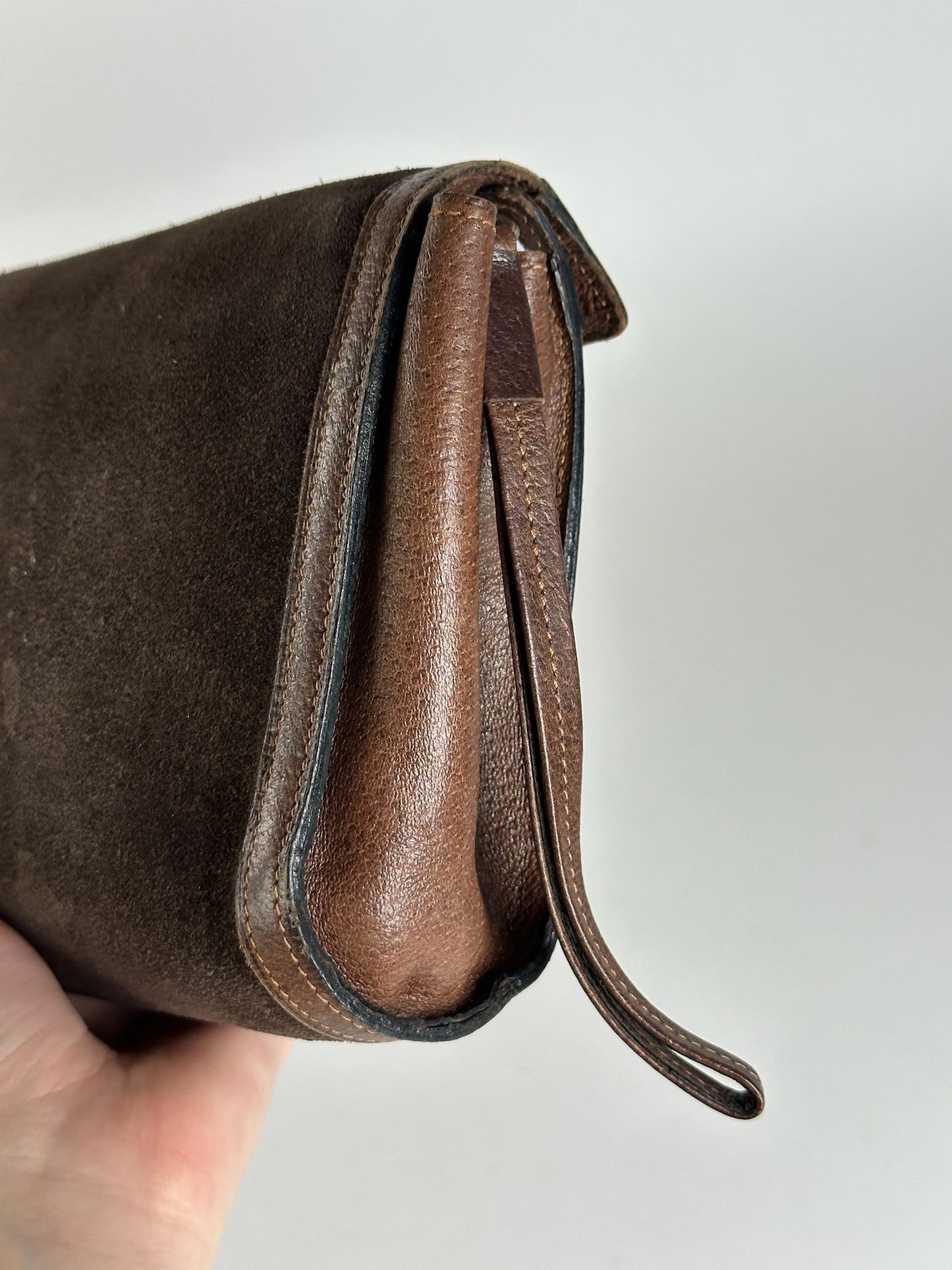 Pochette Gucci vintage en cuir marron