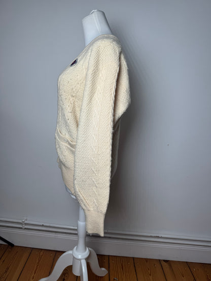 Vintage Dior Wool V-Neck Sweater Beige M