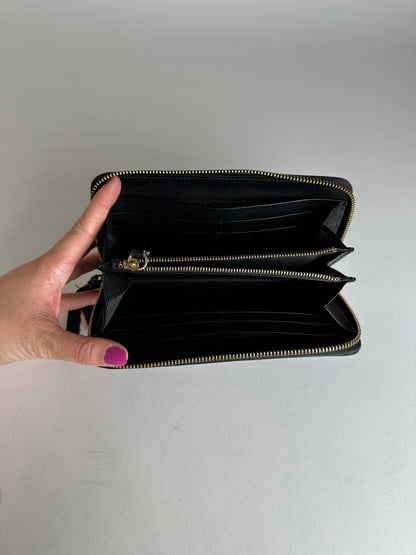 Vintage Givenchy Leather Zippy Wallet Black