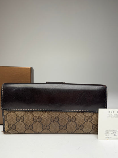 Vintage Gucci Monogram Wallet Brown