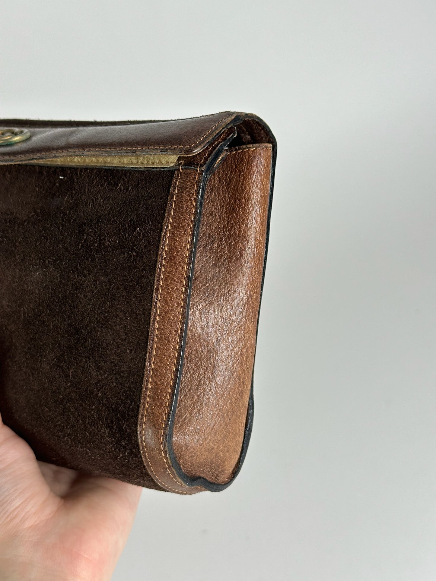 Pochette Gucci vintage en cuir marron