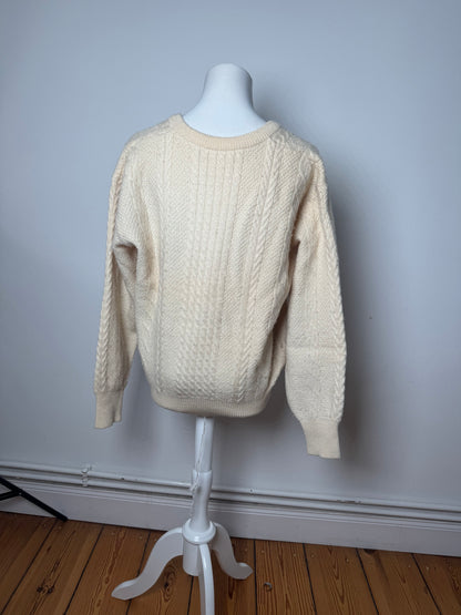 Vintage Dior Wool V-Neck Sweater Beige M
