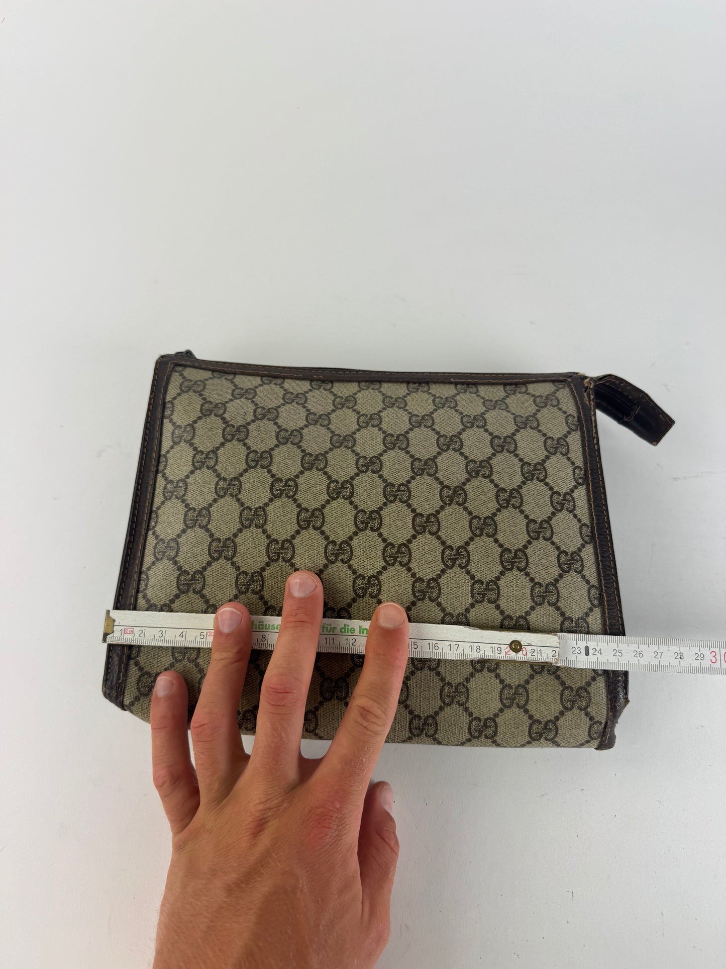 Pochette Gucci Ophidia Monogram vintage en cuir