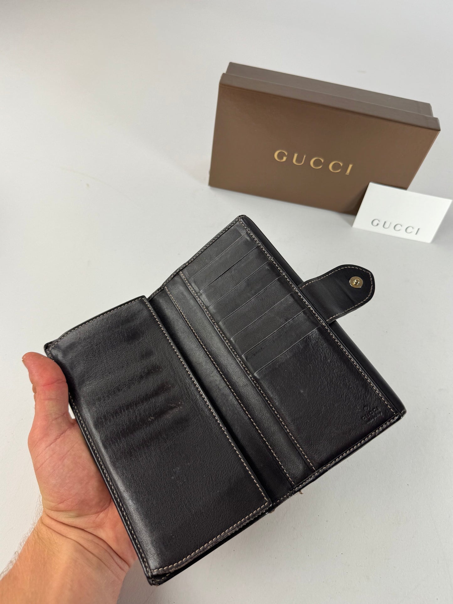Vintage Gucci Monogram Wallet Brown