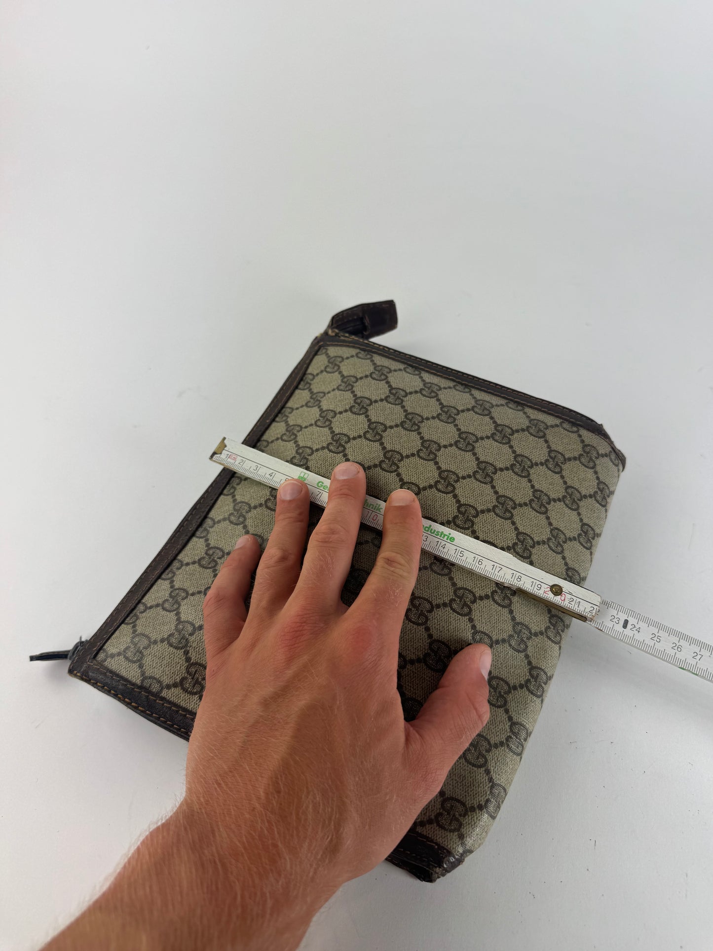 Pochette Gucci Ophidia Monogram vintage en cuir