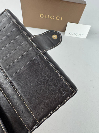 Vintage Gucci Monogram Wallet Brown