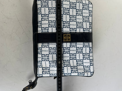 Vintage Givenchy Canvas Crossbody Bag White Navy Gold