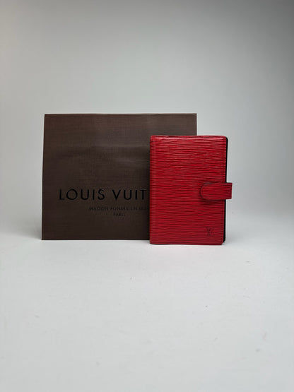 Porte-cartes vintage Louis Vuitton en cuir EPI rouge