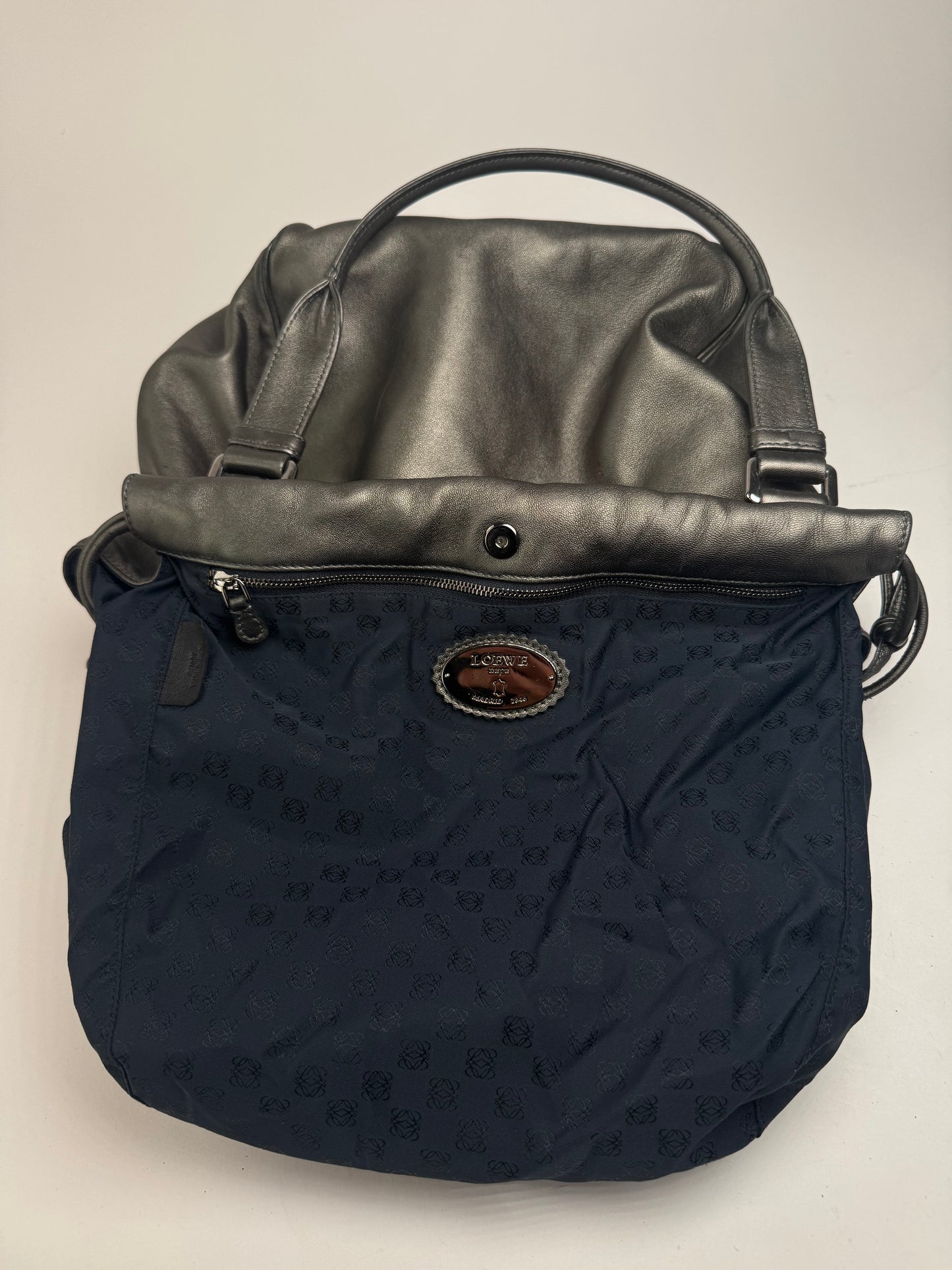 Vintage Loewe Madrid Leather bag silver