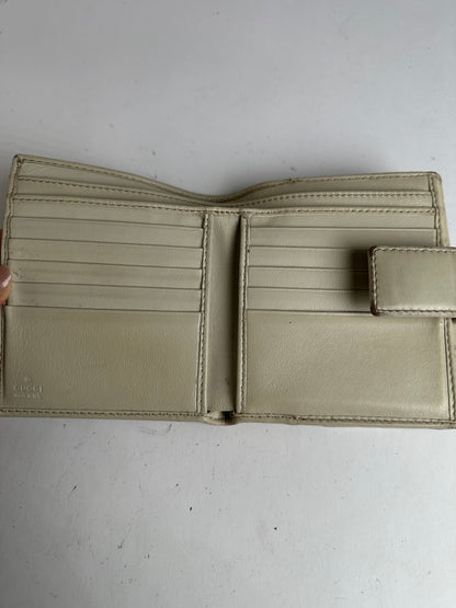 Vintage Gucci GG Supreme Bifold Wallet c. Late 2000s Cream Beige