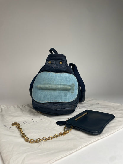 Vintage Stella Mc Cartney Denim Vegan Leather Handbag Navy Blue